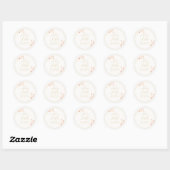Chic Floral & Ivoor bruiloft Ronde Sticker (Vel)