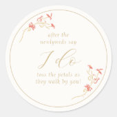 Chic Floral & Ivoor bruiloft Ronde Sticker (Voorkant)