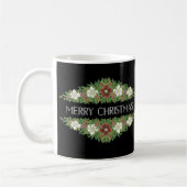 Chic Floral kerstRozen, Hellebores, Holly Ivy Koffiemok (Links)