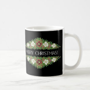 Chic Floral kerstRozen, Hellebores, Holly Ivy Koffiemok