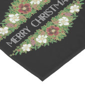 Chic Floral kerstRozen, Hellebores, Holly Ivy Korte Tafelloper (Hoek)