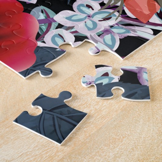 Chic Floral Kingfisher Birds Legpuzzel (Zijkant)