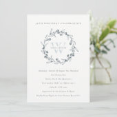 Chic Floral Laurel Wreate any Age Birthday Invite Bedankkaart (Staand voorkant)