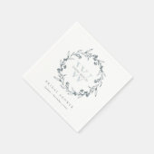 Chic Floral Laurel Wreath Monogram Vrijgezellenfee Servet (Hoek)