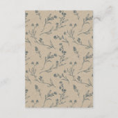 Chic Floral Laurel Wreath Monogram Weddenschap Det Informatiekaartje (Achterkant)