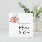 Chic Floral Mama naar Bee Baby shower Kaart (Staand voorkant)