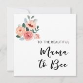 Chic Floral Mama naar Bee Baby shower Kaart (Voorkant)