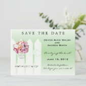 Chic Floral Mason Jar Wedding Save the Date (Staand voorkant)
