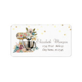 Chic Floral Mixer Gouden Confetti Etiket (Voorkant)