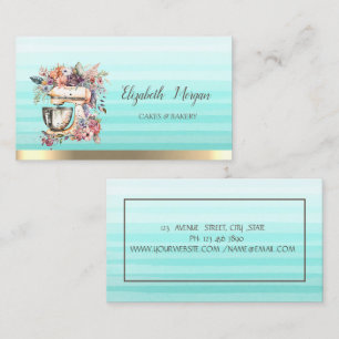 Chic Floral Mixer Stripe Ombre Bakery Visitekaartje