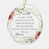 Chic Floral Moeder van Groom Bride Gift Keepomwill Keramisch Ornament (Links)