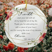 Chic Floral Moeder van Groom Bride Gift Keepomwill Keramisch Ornament