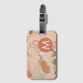 Chic Floral Monogram Bagagelabel (Voorkant (verticaal))