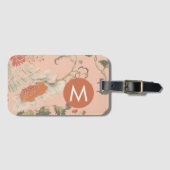 Chic Floral Monogram Bagagelabel (Voorkant (horizontaal))