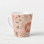 Chic Floral Monogram Latte Mok (Linkerhoek)