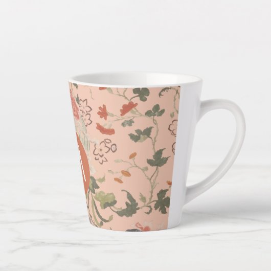 Chic Floral Monogram Latte Mok (Rechts)