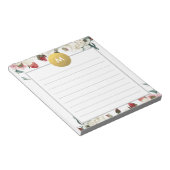 Chic Floral Monogram Post it Notitieblok (Schuin)