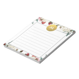 Chic Floral Monogram Post it Notitieblok