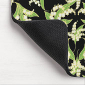 Chic Floral Mousepad: Lilies van de vallei, zwart Muismat (Hoek)