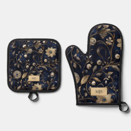 Chic Floral Ovenwant & Pannenlap Set