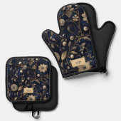 Chic Floral Ovenwant & Pannenlap Set (Voorkant / Achterkant)