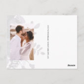 Chic Floral Overlay Paarse trouwfoto Dank u Briefkaart (Achterkant)