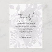 Chic Floral Overlay Paarse trouwfoto Dank u Briefkaart (Voorkant)