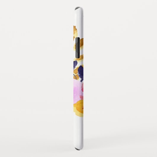 Chic Floral Painted Waterverf Monogram Case-Mate iPhone Case (Achterkant/rechts)