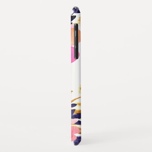 Chic Floral Painted Waterverf Monogram Case-Mate iPhone Case (Achterkant/links)