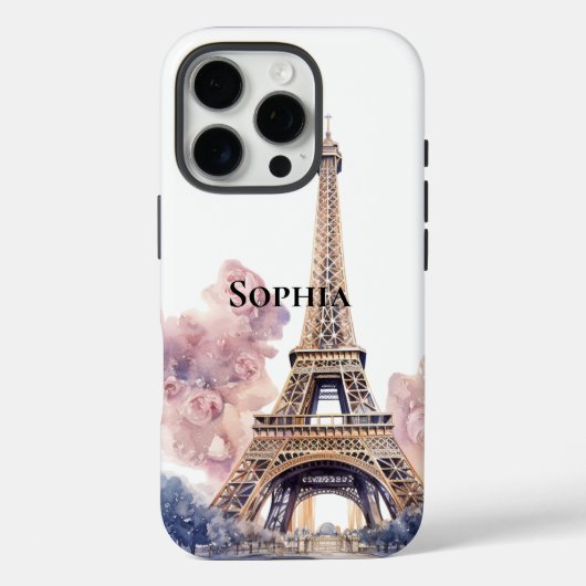 Chic Floral Paris Eiffeltoren Case-Mate iPhone Case (Achterkant)