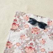Chic  Floral Pattern damask Monogram BeachT Strandlaken (In situ)