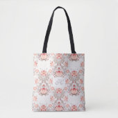 Chic  Floral Pattern damask Monogram T Bag Tote Bag (Voorkant)