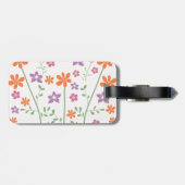 Chic Floral Pattern Design Monogram Bagagelabel (Achterkant horizontaal)
