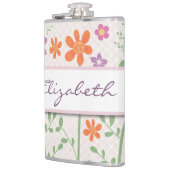 Chic Floral Pattern Design Monogram Heupfles (Links)