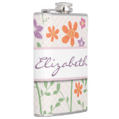 Chic Floral Pattern Design Monogram Heupfles (Rechts)