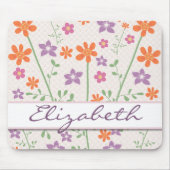 Chic Floral Pattern Design Monogram Muismat (Voorkant)