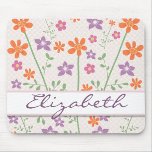 Chic Floral Pattern Design Monogram Muismat