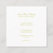 *~* Chic Floral Pattern Girly Beauty Popular Spa Vierkante Visitekaartje (Achterkant)