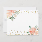 Chic Floral Peach Gold Hartelijk dank Kaart (Achterkant)