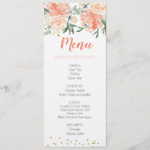 Chic Floral Peach Gold-menukaart Menu (Voorkant)