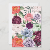 Chic Floral Peonies Roos Blossom Afstuderen Foto Kaart (Achterkant)