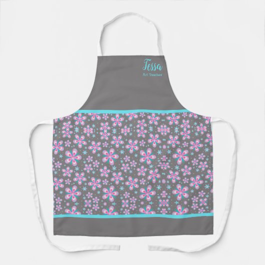 Chic Floral Personalized Apron Schort (Voorkant)