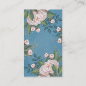 Chic Floral Pink  Roos Professional QR Code Visitekaartje (Achterkant)