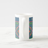 Chic Floral Rangoli Deep Blue Bone China Mok (Achterkant)