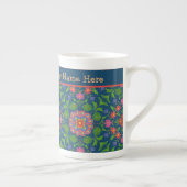 Chic Floral Rangoli Deep Blue Bone China Mok (Rechts)