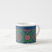 Chic Floral Rangoli Deep Blue Espresso Match Espresso Kop (Voorkant rechts)
