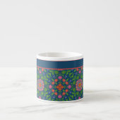 Chic Floral Rangoli Deep Blue Espresso Match Kop (Voorkant)