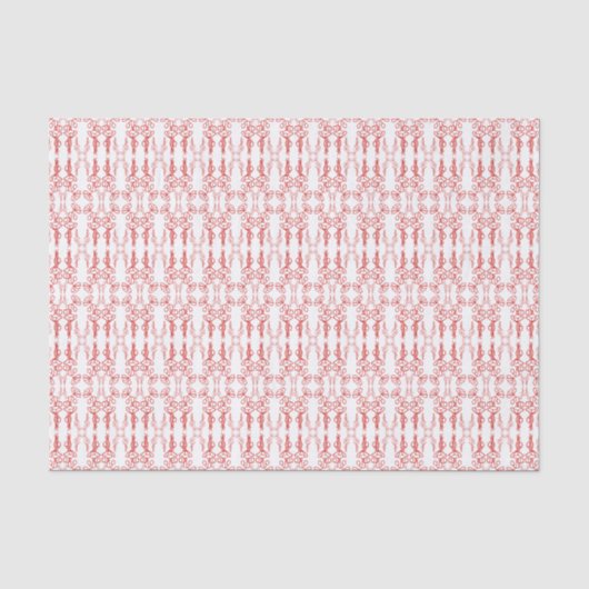 Chic Floral Red op White Poppy Flower Outline Tissuepapier (Voorkant)