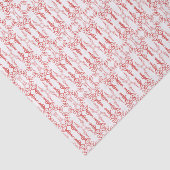 Chic Floral Red op White Poppy Flower Outline Tissuepapier (Detail)