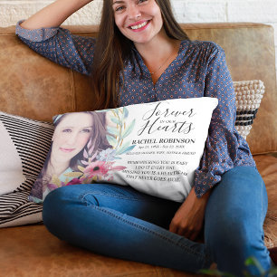 Chic Floral Remembrance Familiemonument Accent Kussen